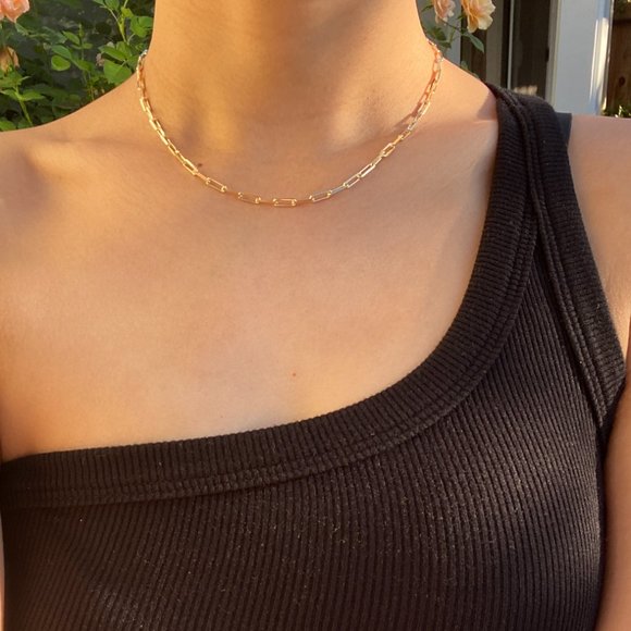 18K Gold Plated Link Necklace (16" or 18") - Picture 12 of 13